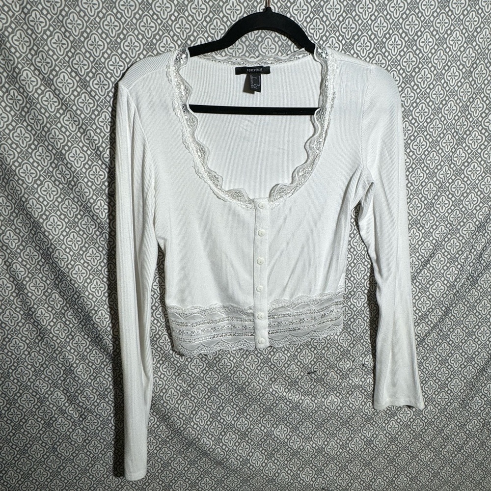 Forever 21 Long Sleeves Crop Top